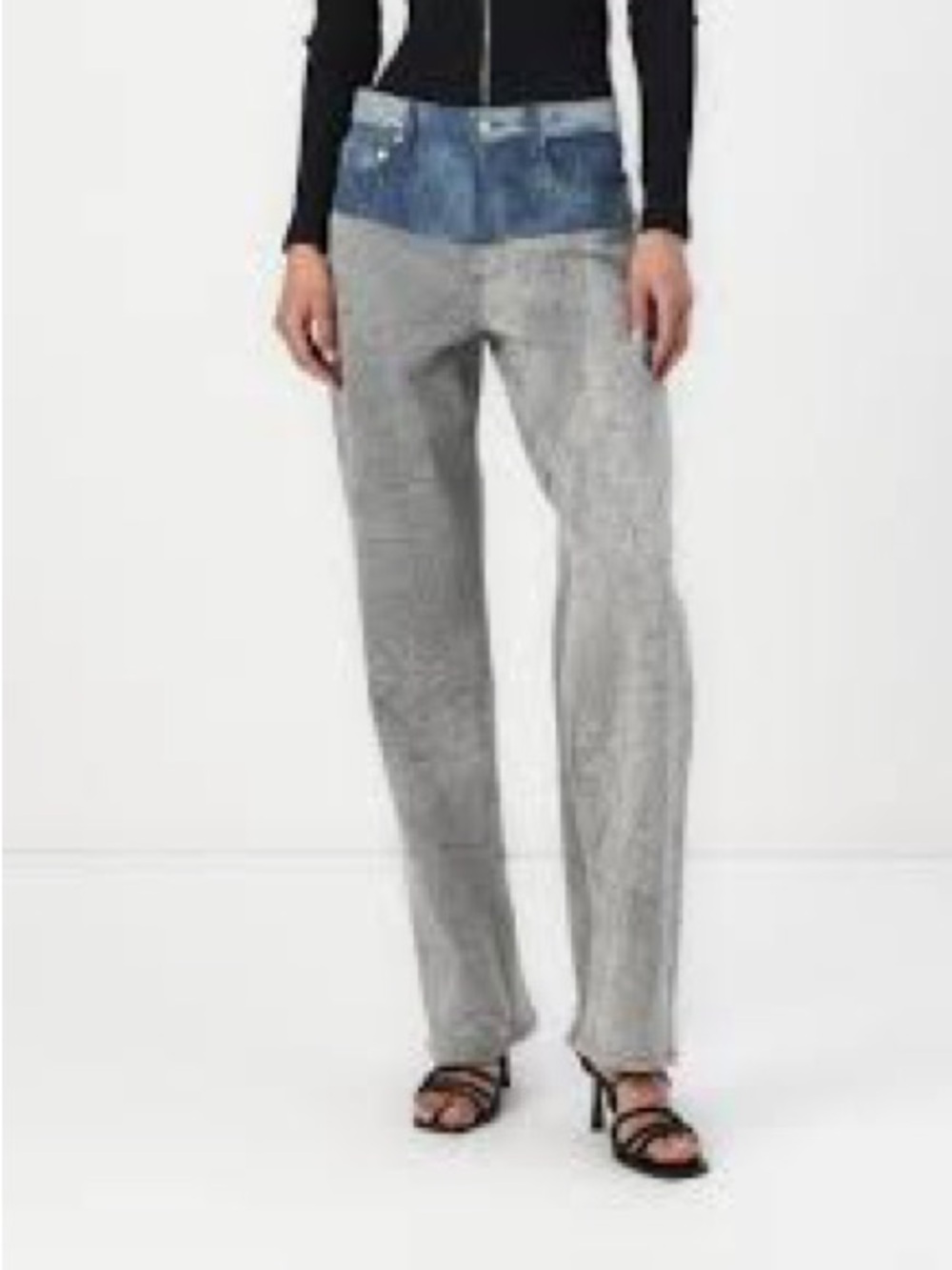 NWOT Bec +Bridge Zavier Contrast patchwork straight leg jeans-Size (Fits 26/26)